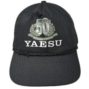 KC 5 Panel Black Hat One Size Yaesu 50th Anniversary 1956-2006 Rope Snapback